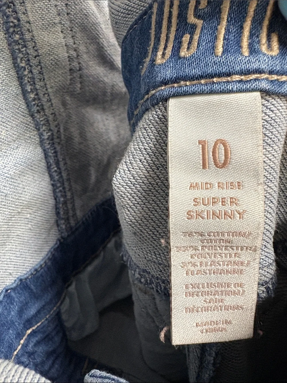 Justice juniors Light Blue Denim Overalls with Back Pocket Stitching